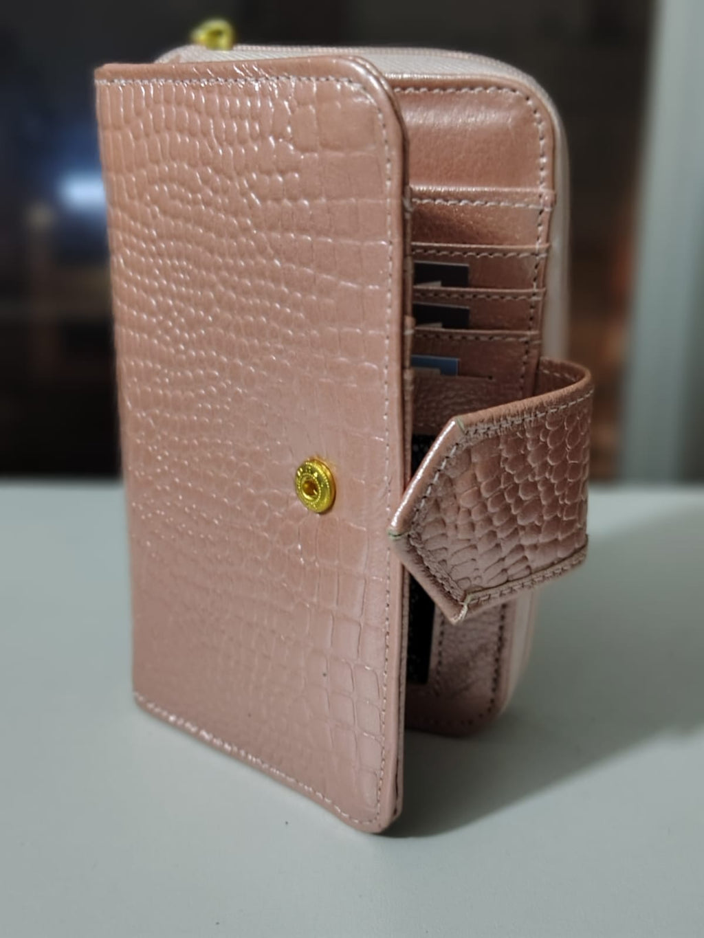DALS Aurora Zip Wallet in Blush Leather
