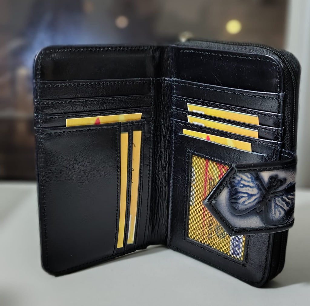 DALS Midnight Butterfly Leather Wallet